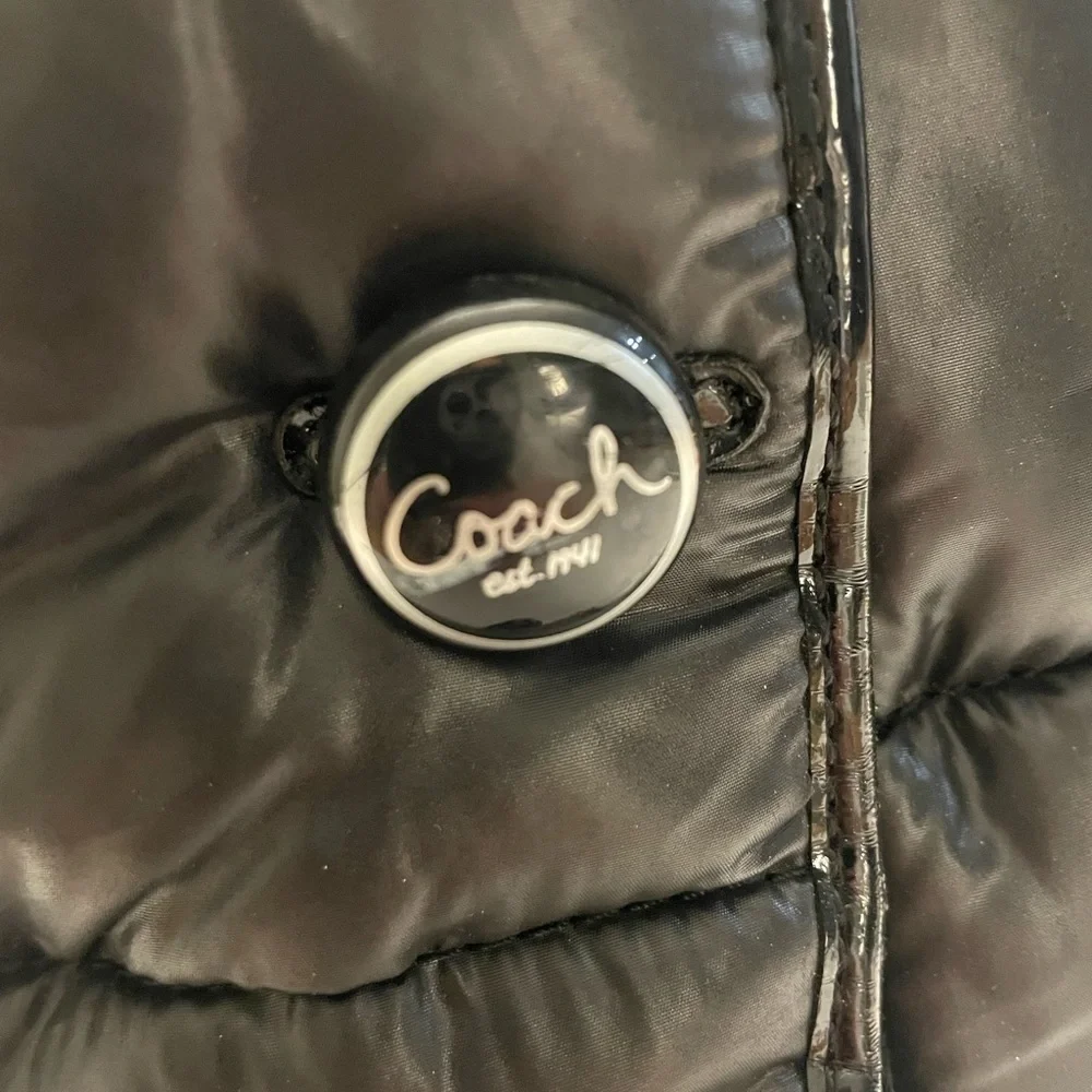 COACH POLINA BLACK NYLON PUFFER BOOTS SIZE 6B